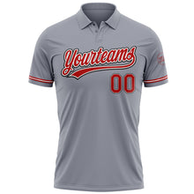 Load image into Gallery viewer, Custom Gray Red-Black Performance Vapor Golf Polo Shirt