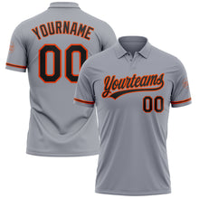Load image into Gallery viewer, Custom Gray Black-Orange Performance Vapor Golf Polo Shirt