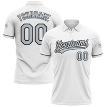 Load image into Gallery viewer, Custom White Silver-Black Performance Vapor Golf Polo Shirt