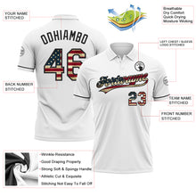 Load image into Gallery viewer, Custom White Vintage USA Flag-Black Performance Vapor Golf Polo Shirt