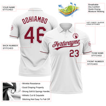 Load image into Gallery viewer, Custom White Crimson-Gray Performance Vapor Golf Polo Shirt