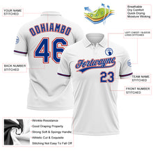 Load image into Gallery viewer, Custom White Royal-Red Performance Vapor Golf Polo Shirt