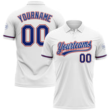 Load image into Gallery viewer, Custom White Royal-Red Performance Vapor Golf Polo Shirt