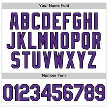 Load image into Gallery viewer, Custom White Purple-Black Performance Vapor Golf Polo Shirt