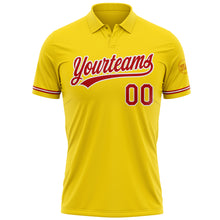 Load image into Gallery viewer, Custom Yellow Red-White Performance Vapor Golf Polo Shirt