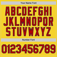 Load image into Gallery viewer, Custom Yellow Red-Navy Performance Vapor Golf Polo Shirt