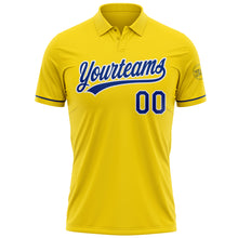 Load image into Gallery viewer, Custom Yellow Royal-White Performance Vapor Golf Polo Shirt