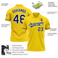 Load image into Gallery viewer, Custom Yellow Navy-White Performance Vapor Golf Polo Shirt
