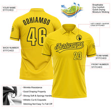 Load image into Gallery viewer, Custom Yellow Black Performance Vapor Golf Polo Shirt