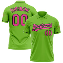 Load image into Gallery viewer, Custom Neon Green Pink-Black Performance Vapor Golf Polo Shirt