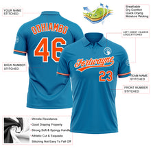 Load image into Gallery viewer, Custom Panther Blue Orange-White Performance Vapor Golf Polo Shirt