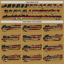 Load image into Gallery viewer, Custom Old Gold Vintage USA Flag-Black Performance Vapor Golf Polo Shirt