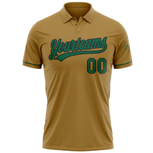 Load image into Gallery viewer, Custom Old Gold Kelly Green-Black Performance Vapor Golf Polo Shirt