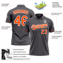 Load image into Gallery viewer, Custom Steel Gray Orange-White Performance Vapor Golf Polo Shirt