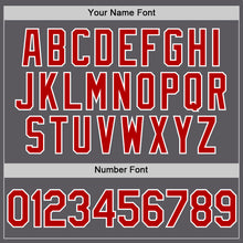 Load image into Gallery viewer, Custom Steel Gray Red-White Performance Vapor Golf Polo Shirt