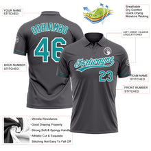 Load image into Gallery viewer, Custom Steel Gray Teal-White Performance Vapor Golf Polo Shirt