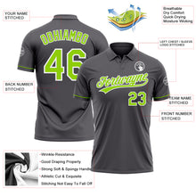 Load image into Gallery viewer, Custom Steel Gray Neon Green-White Performance Vapor Golf Polo Shirt
