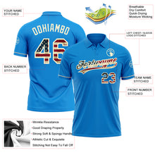 Load image into Gallery viewer, Custom Blue Vintage USA Flag-Cream Performance Vapor Golf Polo Shirt