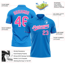 Load image into Gallery viewer, Custom Blue Pink-White Performance Vapor Golf Polo Shirt