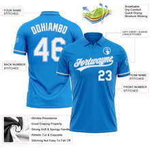 Load image into Gallery viewer, Custom Blue White-Light Blue Performance Vapor Golf Polo Shirt