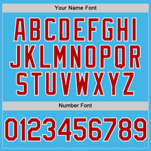 Load image into Gallery viewer, Custom Sky Blue Red-White Performance Vapor Golf Polo Shirt