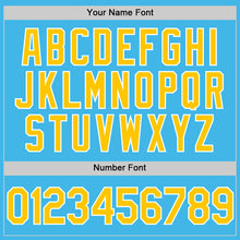 Load image into Gallery viewer, Custom Sky Blue Yellow-White Performance Vapor Golf Polo Shirt