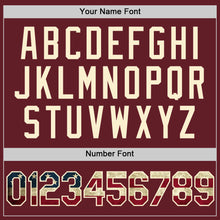 Load image into Gallery viewer, Custom Burgundy Vintage USA Flag-Cream Performance Vapor Golf Polo Shirt