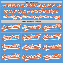 Load image into Gallery viewer, Custom Powder Blue White-Orange Performance Vapor Golf Polo Shirt