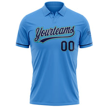 Load image into Gallery viewer, Custom Powder Blue Navy Gray-Teal Performance Vapor Golf Polo Shirt
