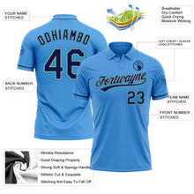 Load image into Gallery viewer, Custom Powder Blue Navy Gray-Teal Performance Vapor Golf Polo Shirt