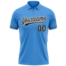 Load image into Gallery viewer, Custom Powder Blue Black-White Performance Vapor Golf Polo Shirt