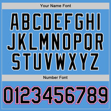 Load image into Gallery viewer, Custom Powder Blue Black-Hot Pink Performance Vapor Golf Polo Shirt