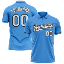 Load image into Gallery viewer, Custom Powder Blue White-Black Performance Vapor Golf Polo Shirt