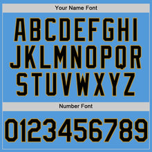 Load image into Gallery viewer, Custom Powder Blue Black-Old Gold Performance Vapor Golf Polo Shirt