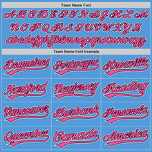 Load image into Gallery viewer, Custom Powder Blue Pink-Black Performance Vapor Golf Polo Shirt