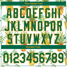 Load image into Gallery viewer, Custom White Kelly Green-Gold 3D Pattern Design Pineapples Performance Golf Polo Shirt