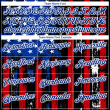 Load image into Gallery viewer, Custom Black Red-Royal 3D Distressed American Flag Performance Golf Polo Shirt