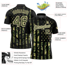 Load image into Gallery viewer, Custom Camo Olive-Cream 3D American Flag Performance Salute To Service Golf Polo Shirt