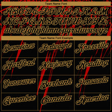 Load image into Gallery viewer, Custom Black Old Gold-Red 3D Pattern Design Sharp Shape Performance Golf Polo Shirt