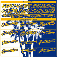 Load image into Gallery viewer, Custom White Royal-Gold 3D Pattern Design Hawaii Coconut Trees Performance Golf Polo Shirt