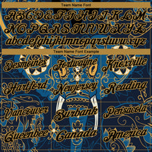 Load image into Gallery viewer, Custom Navy Old Gold 3D Pattern Design Elephant Performance Golf Polo Shirt