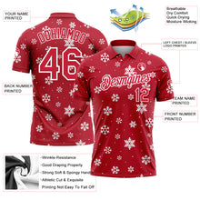 Load image into Gallery viewer, Custom Red White 3D Christmas Snowflakes Performance Golf Polo Shirt