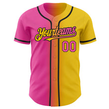 Load image into Gallery viewer, Custom Yellow Pink-Black Authentic Gradient Fashion Baseball Jersey