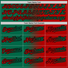 Load image into Gallery viewer, Custom Red Kelly Green-Black Authentic Gradient Fashion Baseball Jersey