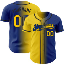 Load image into Gallery viewer, Custom Royal Yellow-Black Authentic Gradient Fashion Baseball Jersey