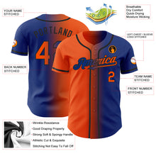 Load image into Gallery viewer, Custom Royal Orange-Black Authentic Gradient Fashion Baseball Jersey