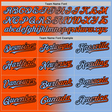 Load image into Gallery viewer, Custom Light Blue Orange-Black Authentic Gradient Fashion Baseball Jersey