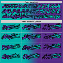 Load image into Gallery viewer, Custom Purple Aqua-Black Authentic Gradient Fashion Baseball Jersey