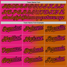 Load image into Gallery viewer, Custom Texas Orange Hot Pink-Black Authentic Gradient Fashion Baseball Jersey