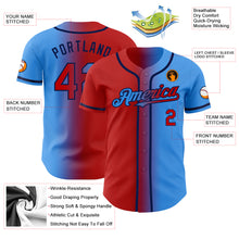 Load image into Gallery viewer, Custom Electric Blue Red-Navy Authentic Gradient Fashion Baseball Jersey